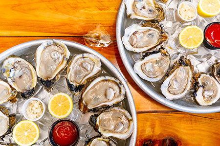 Bluewater Seafood plate of raw oysters on the half shell